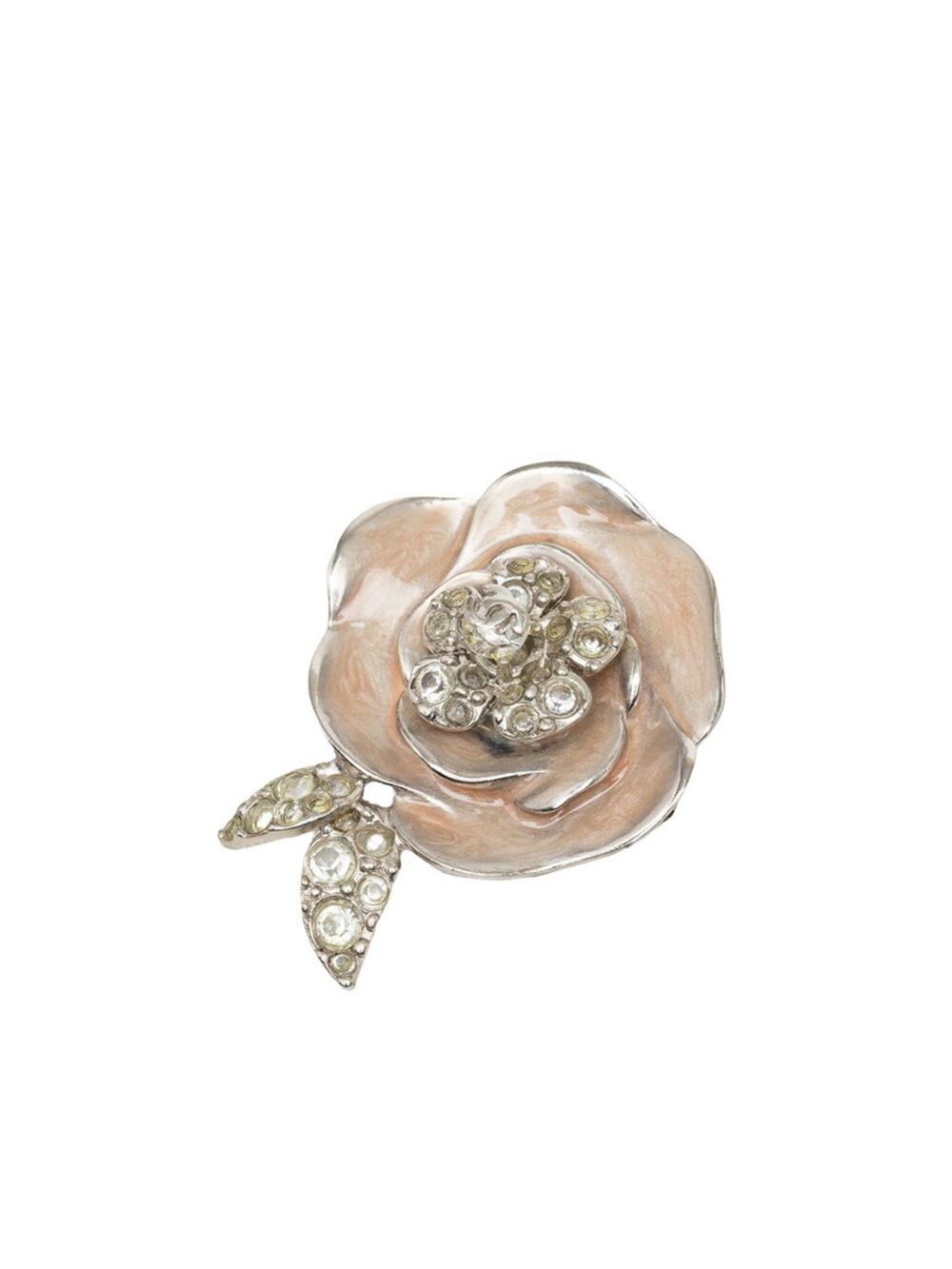 Chanel Cc Logo Brooch Silver-Tone Metal #371500C54B